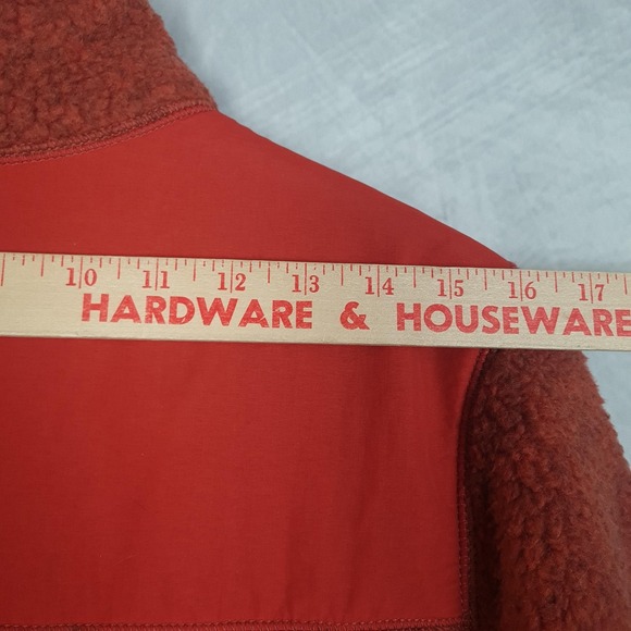 LL Bean Polartec Thermal Fleece Jacket Womens L Petite Rust Orange Zip Gorpcore - Picture 14 of 16